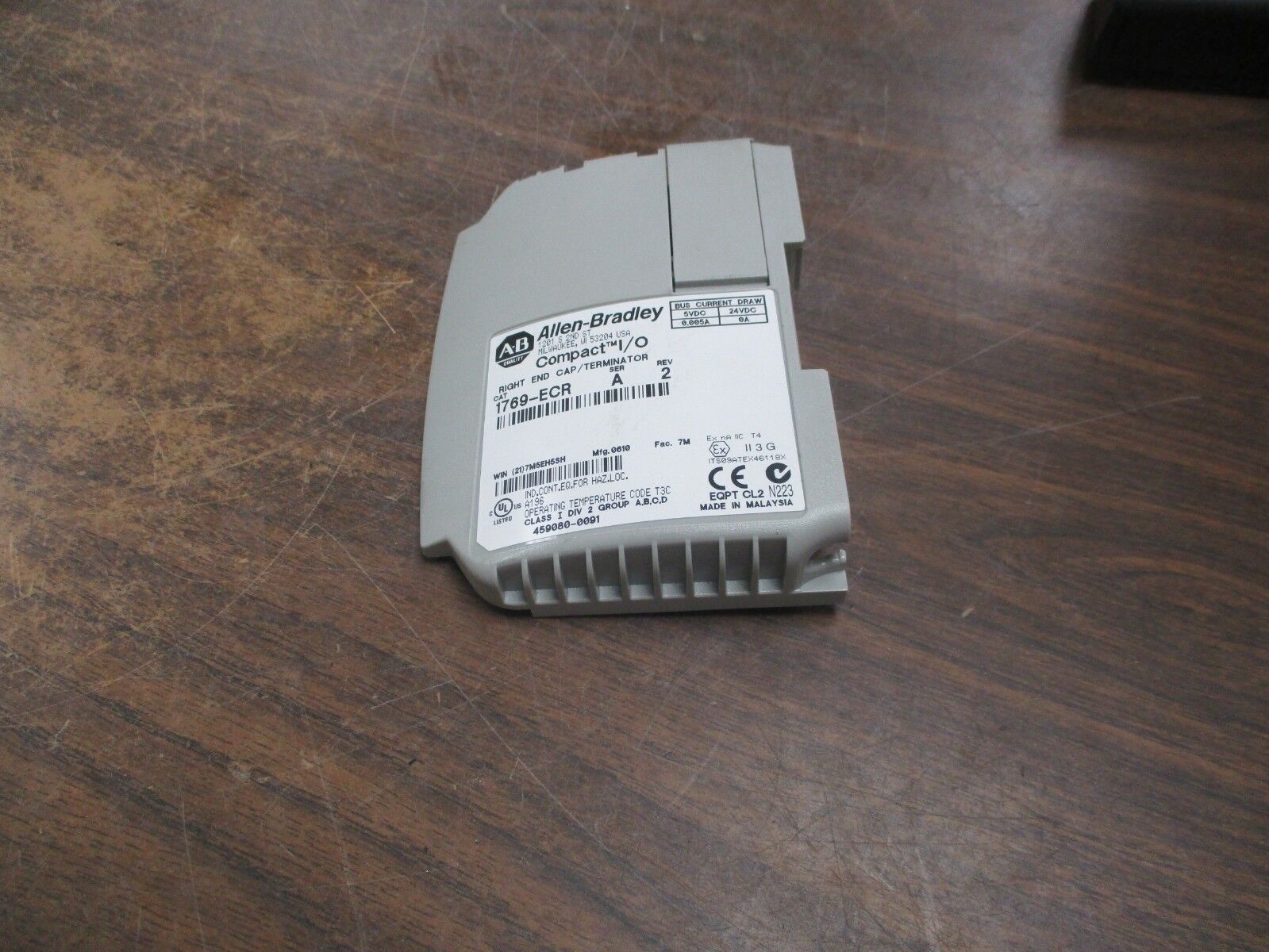 Allen-Bradley Compact I/O Right End Cap/Terminator 1769-ECR Ser. A Rev. 2 Used