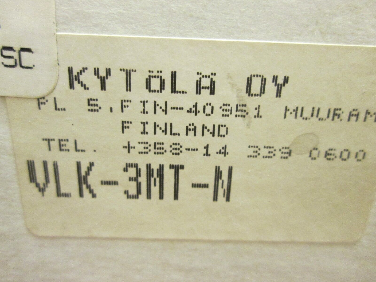 Kytola Esko Floweter VLK-3MT-N 0-11 SCFM New Surplus