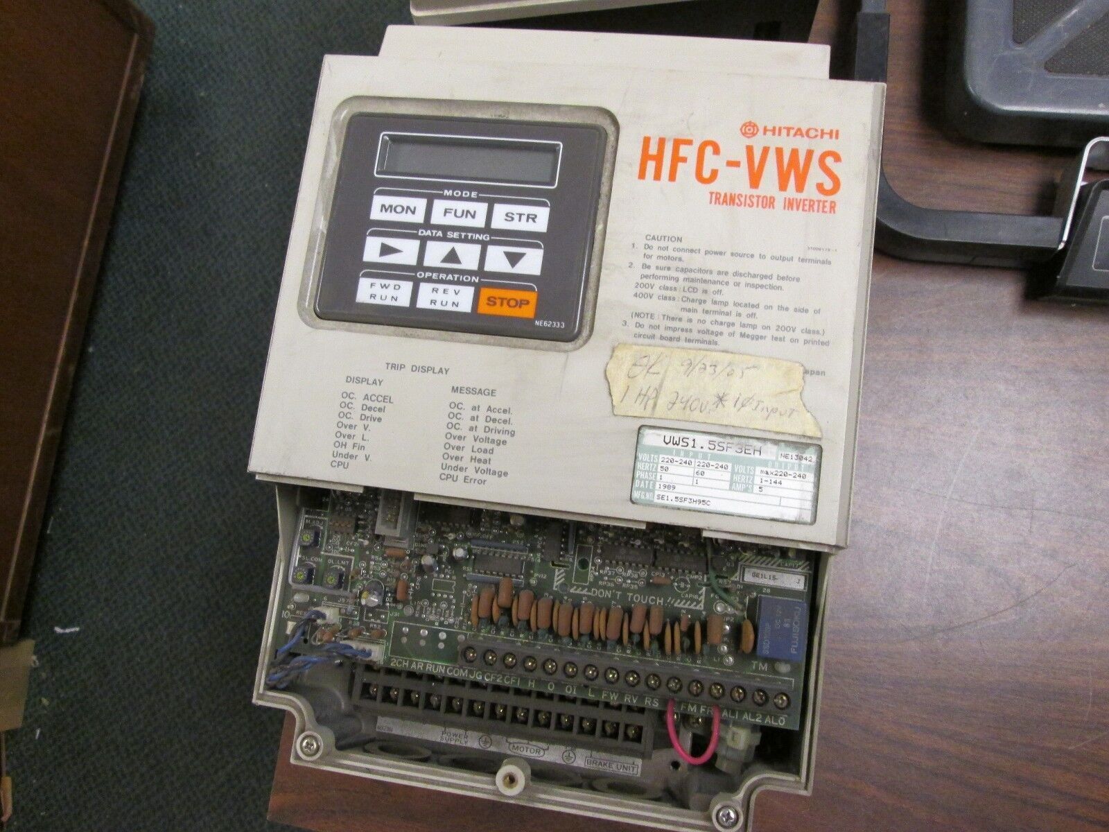 Hitachi HFC-VWS AC Drive VWS1-5SF3EH 1HP Used