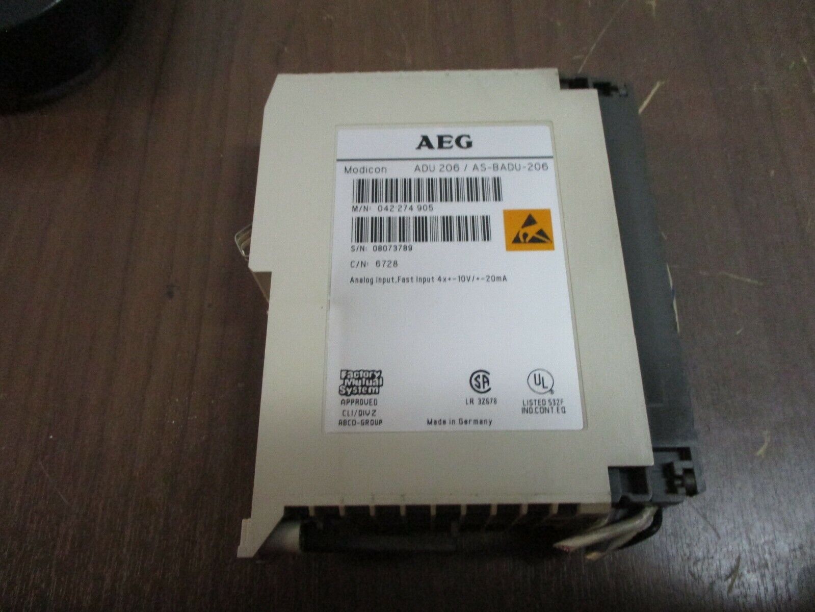 AEG Modicon Analog Input Module ADU 206 / AS-BADU-206 Fast Input 4X 10V 20mA