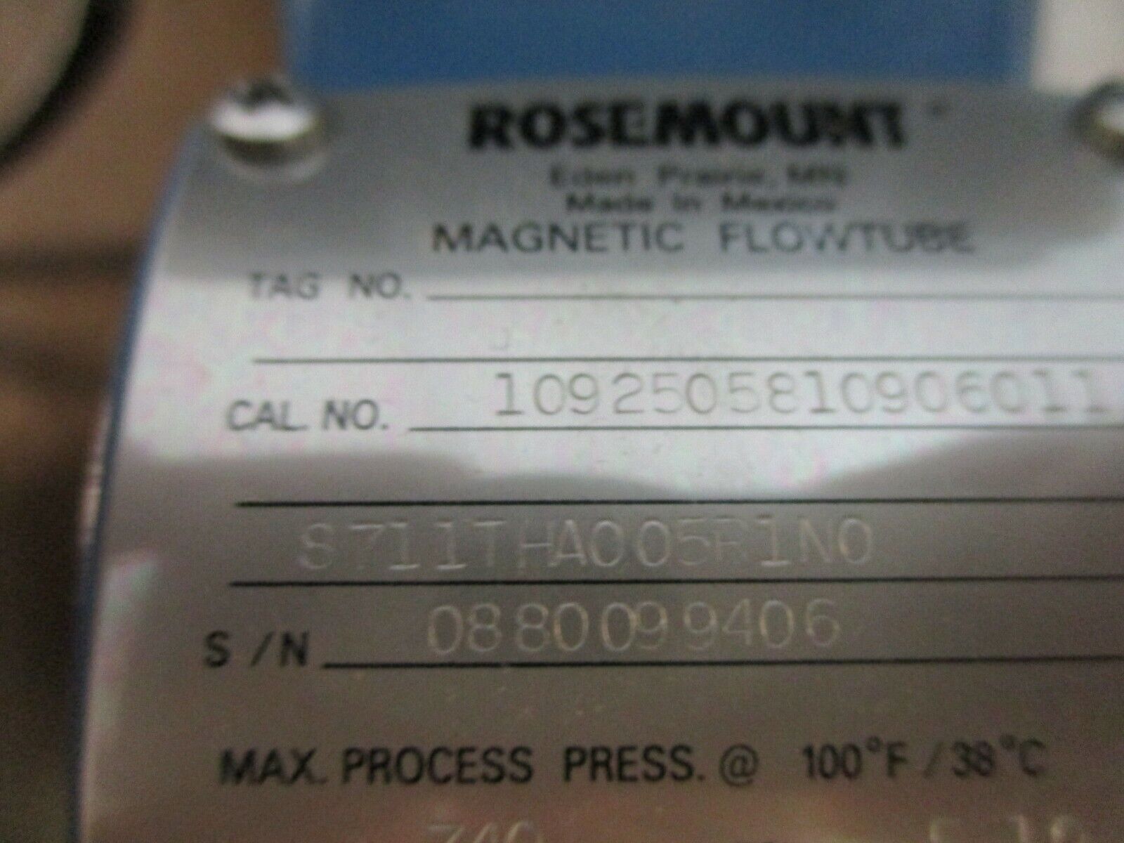 Rosemount Magnetic Flowtube 8711THA005R1N0 New Surplus