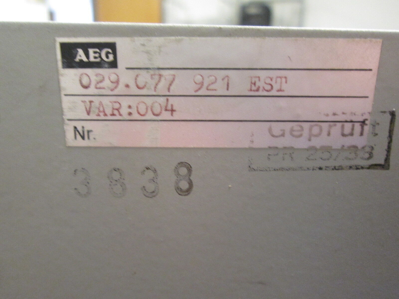 AEG PLC Rack 029.077 921 EST Used