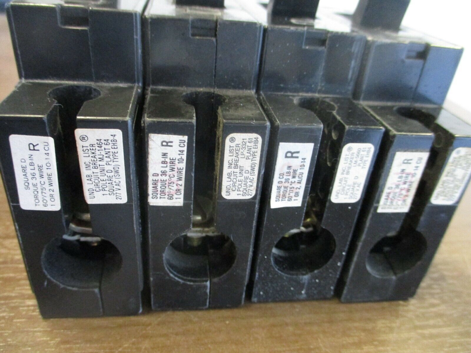 Square D Circuit Breaker EHB14020 20A 277V 1P *Lot of 4* Used