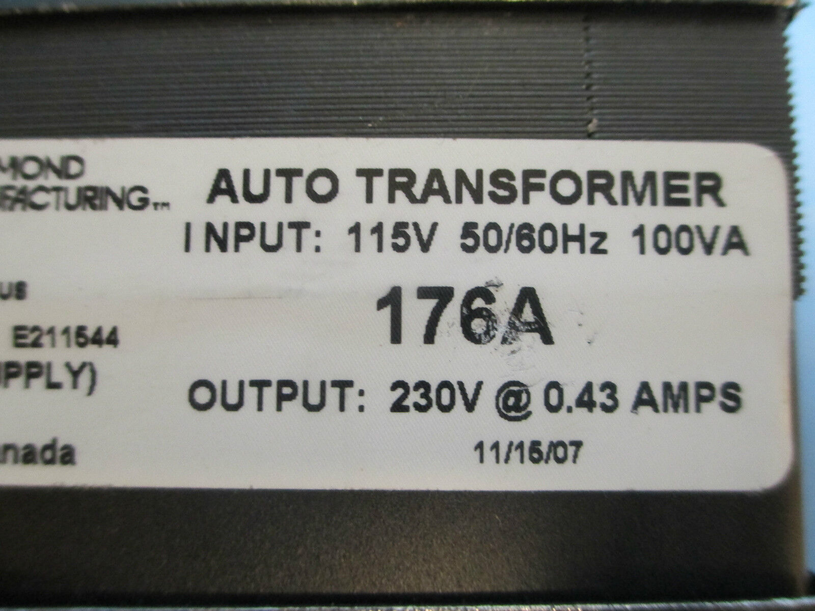 Hamond Manufacturing Power Supply Auto Transformer, 115V In 230V Out 176A