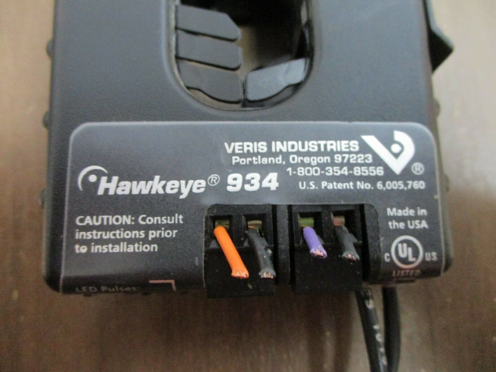 Veris Hawkeye Current Sensor 934 Relay Coil: 24V Used