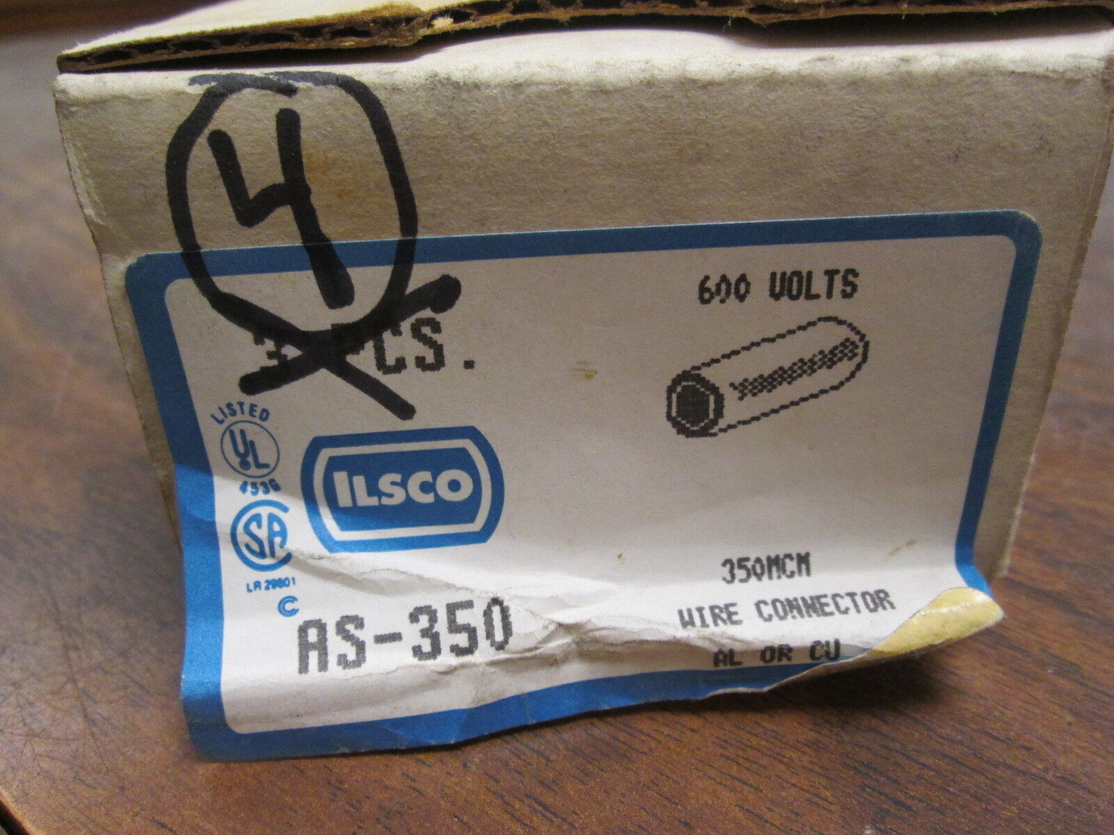Ilsco Wire Connector AS-350 350MCM *Box of 4* New Surplus