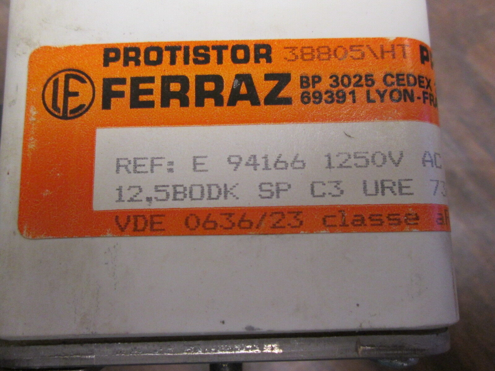 Ferraz Protistor Fuse 38805\HT / E94166 1250V 575A Used