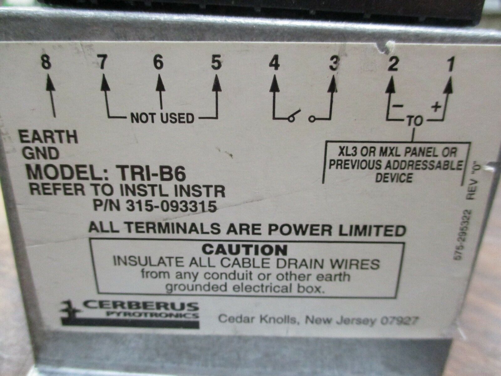 Cerbreus TRI-B6 Intelligent Interface Module 315-093315 Used