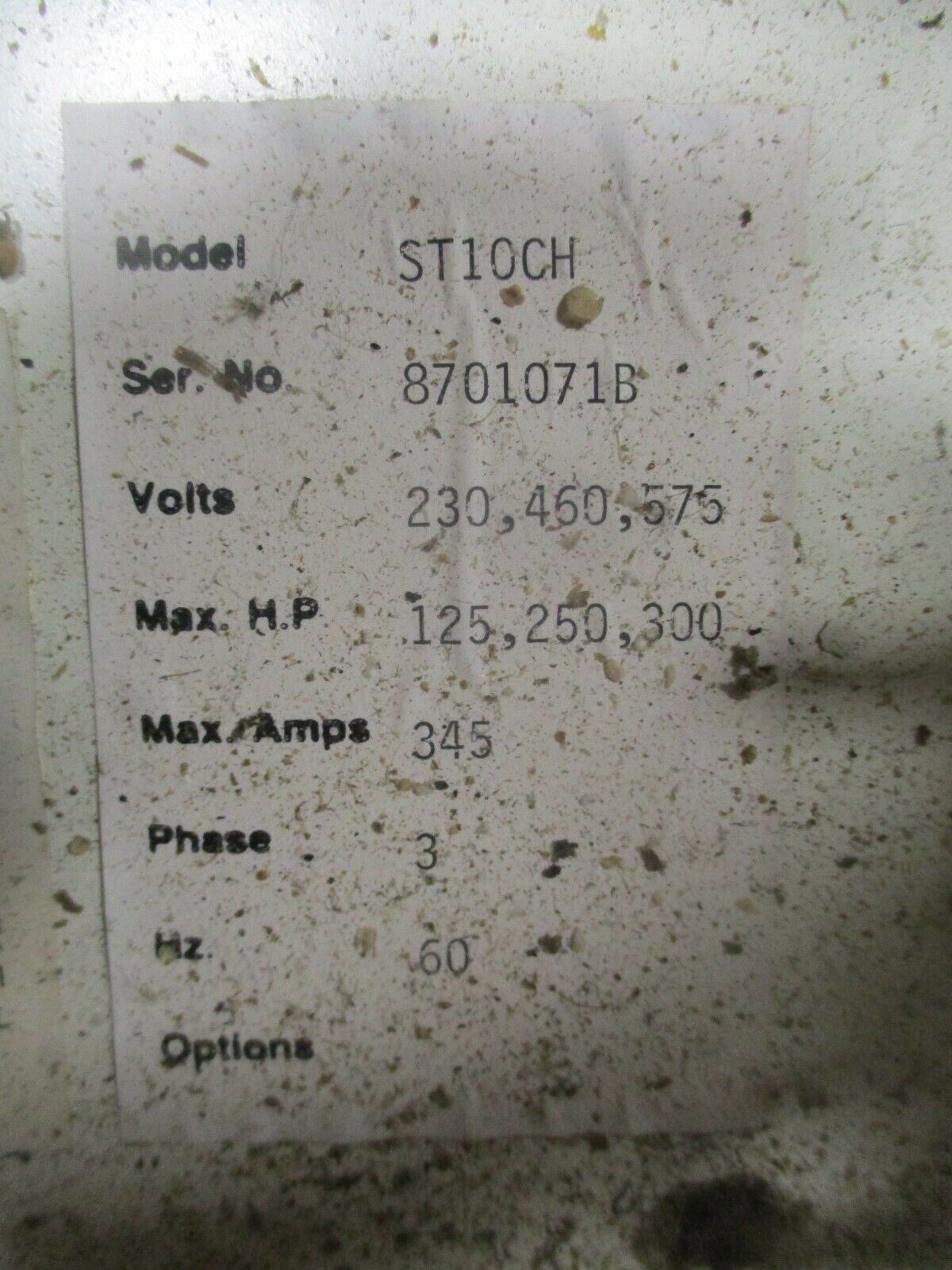 Electrical South Enclosed SuperStart Soft Start ST10CH 300HP 230/460/575V 345A