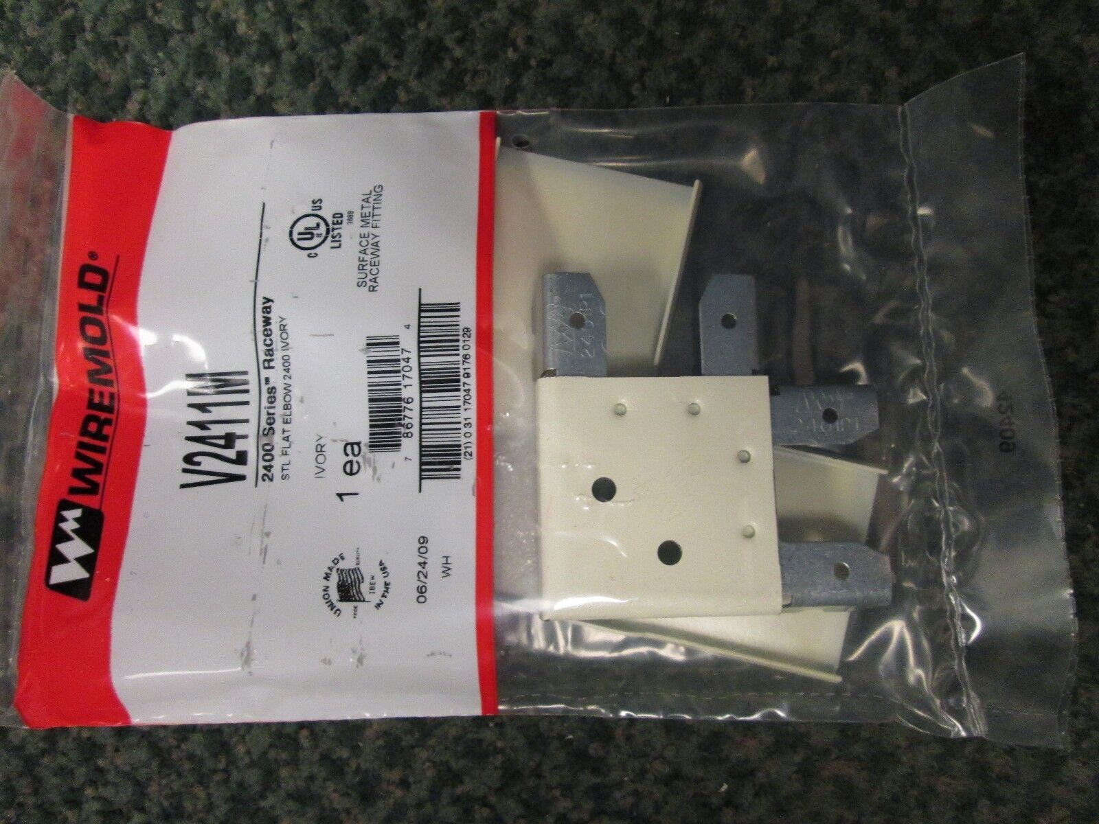Wiremold STL Flat Elbow Raceway V2411M 2400 Series *Box of 5* New Surplus