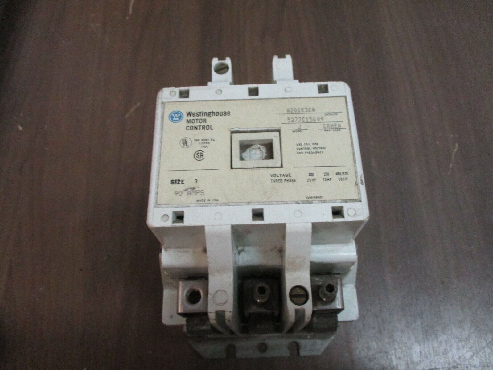 Westinghouse Size 3 Contactor A201K3CA 120V Coil 90A *Missing Lug Screw* Used