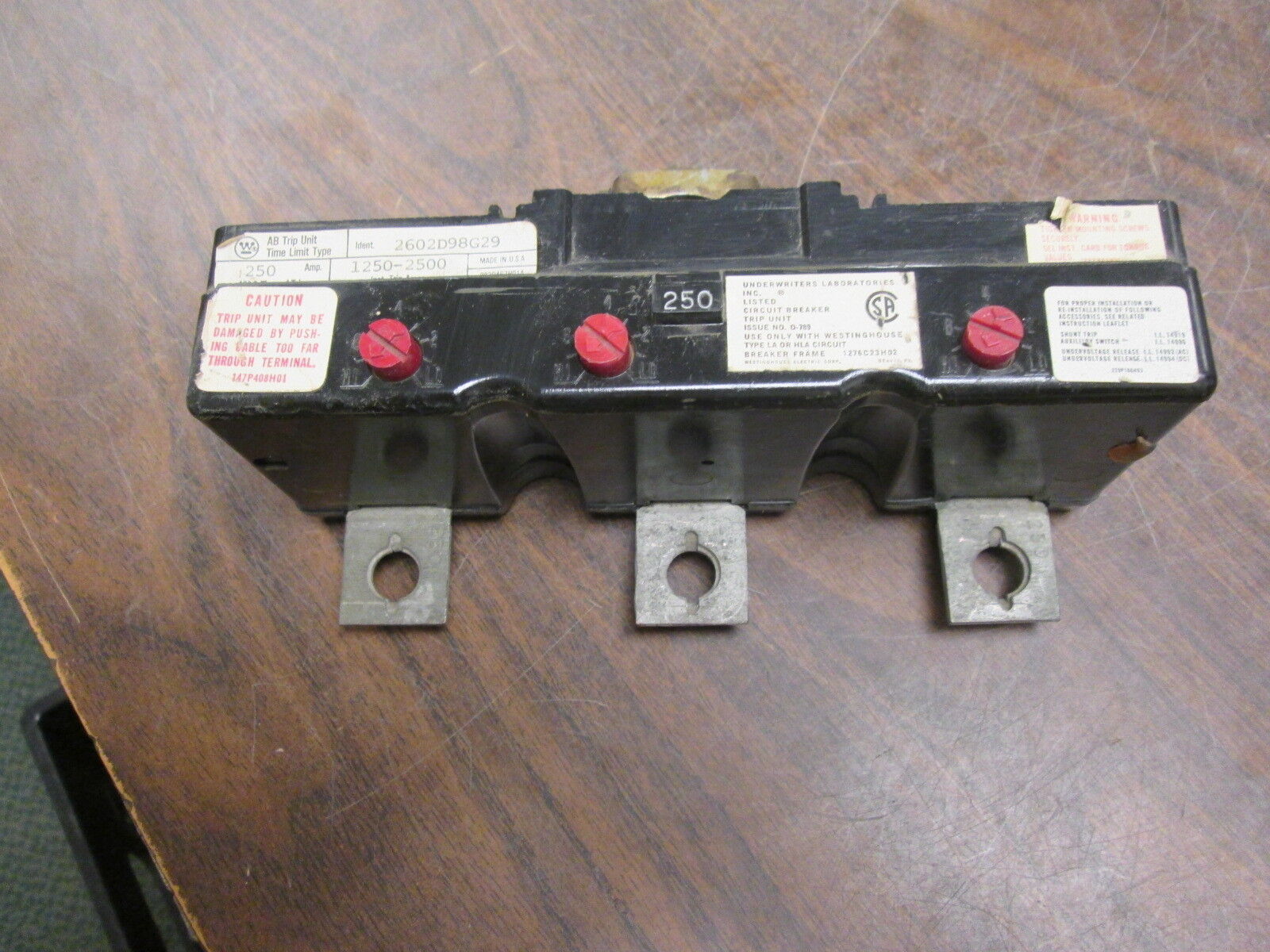 Westinghouse AB Trip Unit 2602D98G29 250A Used