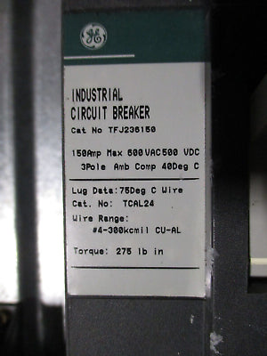 GE Main Breaker Circuit Breaker Panel AQF3422CTX 225A Max, 150A Main 208/120V 4W