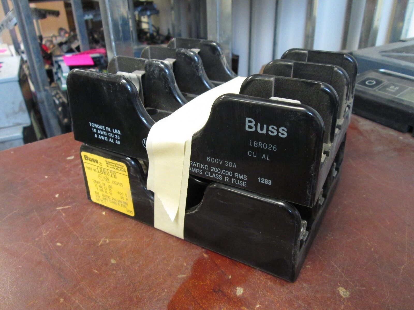 Buss Fuseholder 1BR026 600V 30A 3P *Lot of 2* Used