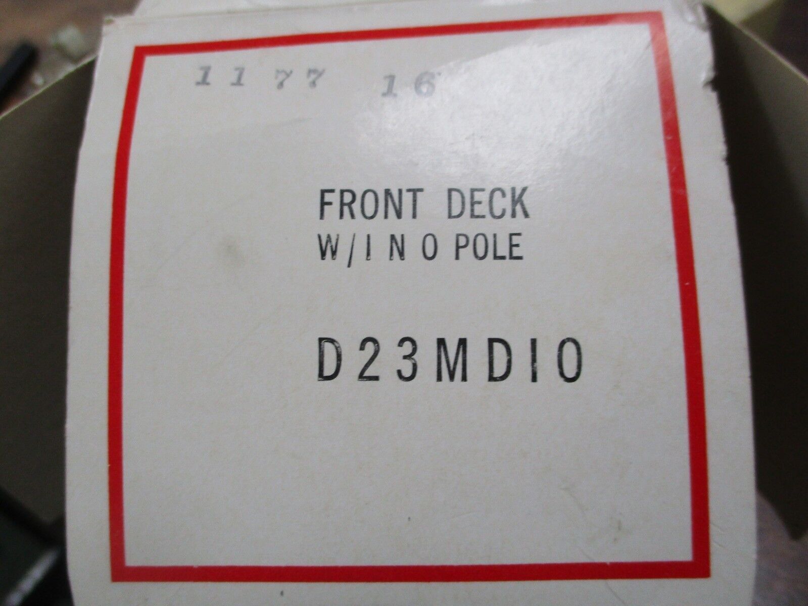 Cutler-Hammer Front Deck D23MD10 w/ 1 N.O. Pole New Surplus