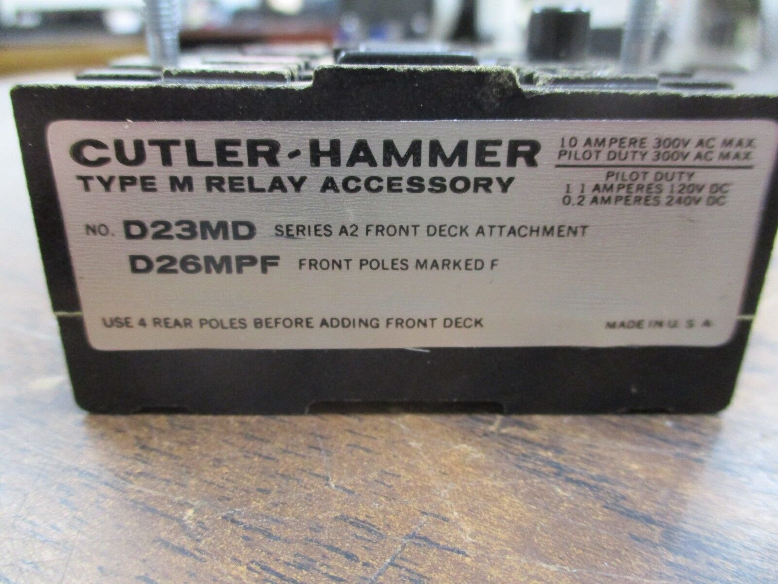 Cutler-Hammer Front Deck D23MD10 w/ 1 N.O. Pole New Surplus