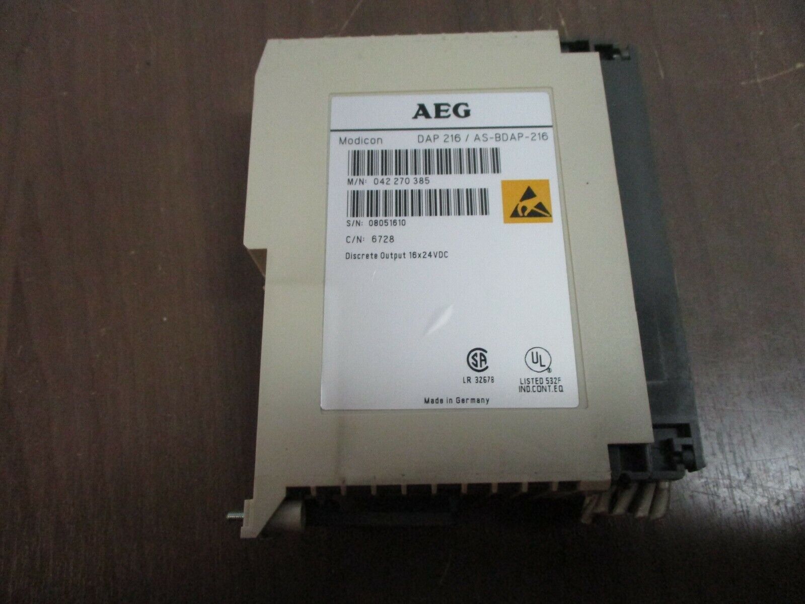 AEG Modicon Discrete Output Module DAP 216 / AS-BDAP-216 16X 24VDC Used