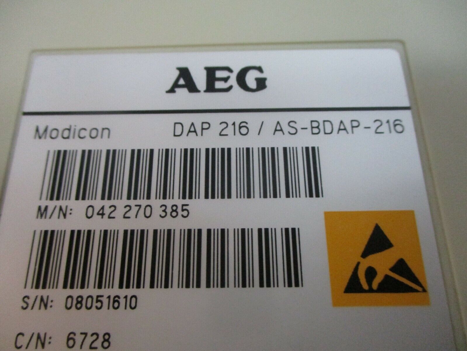 AEG Modicon Discrete Output Module DAP 216 / AS-BDAP-216 16X 24VDC Used