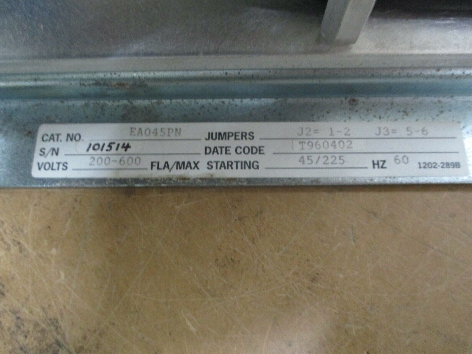 Eaton Soft Start EA045PN 25HP 200-600V 45A Used