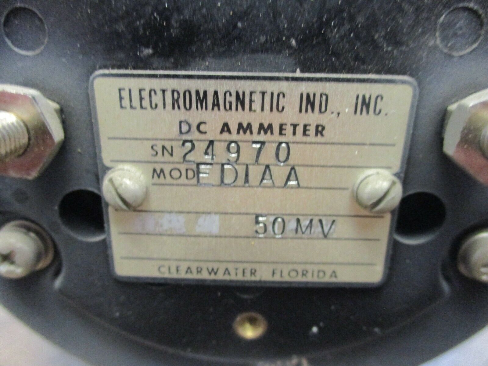 Electromagnetic Industries DC Ammeter ED1AA Range: 0-75A 50MV Used