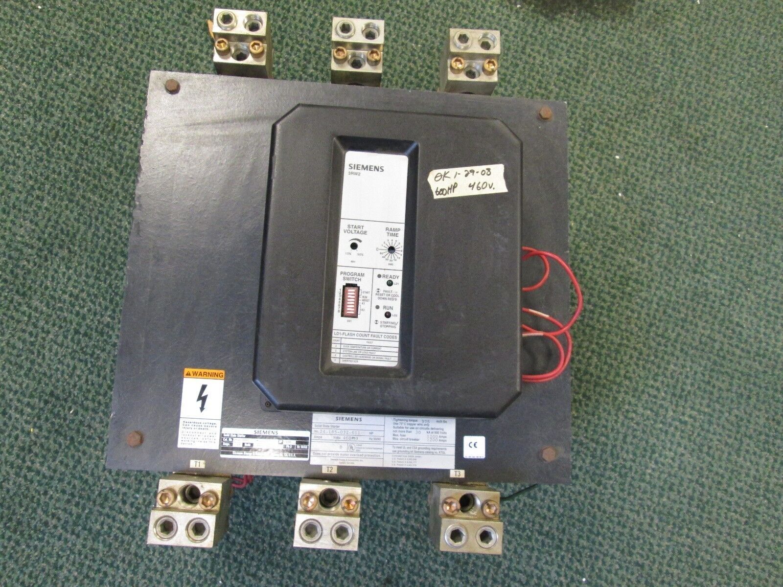 Siemens 3RW2 Soft Start 3RW2-6045 600HP 460V 720A 3Ph Used