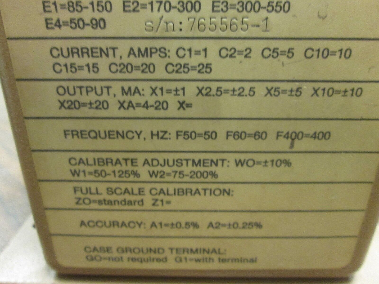 RiS PCE-20 Watt Transducer P1-E0-C2-XA-F60-W1-Z0-A2-G0 Used