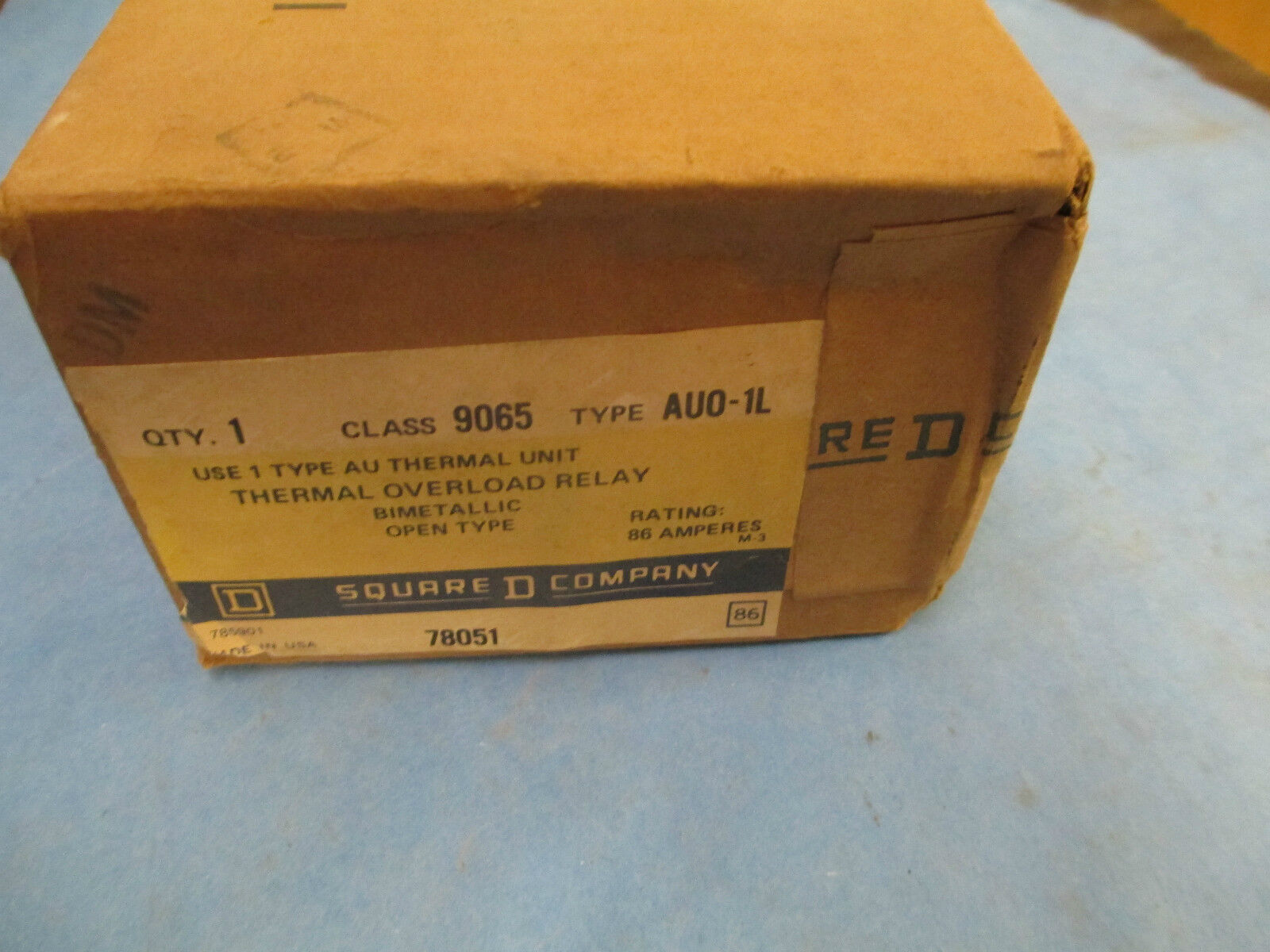 Square D Thermal Overload Relay 9065AUO1L New Surplus