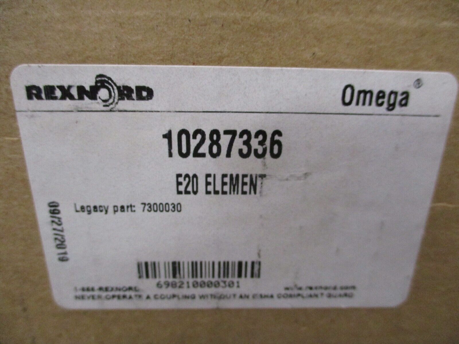 Rexnord Omega E20 Element 10287336 New Surplus