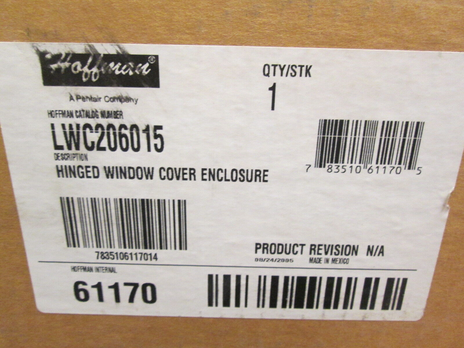 Hoffman Hinged Window Cover Enclosure LWC206015 Size: 200x600x150mm New Surplus