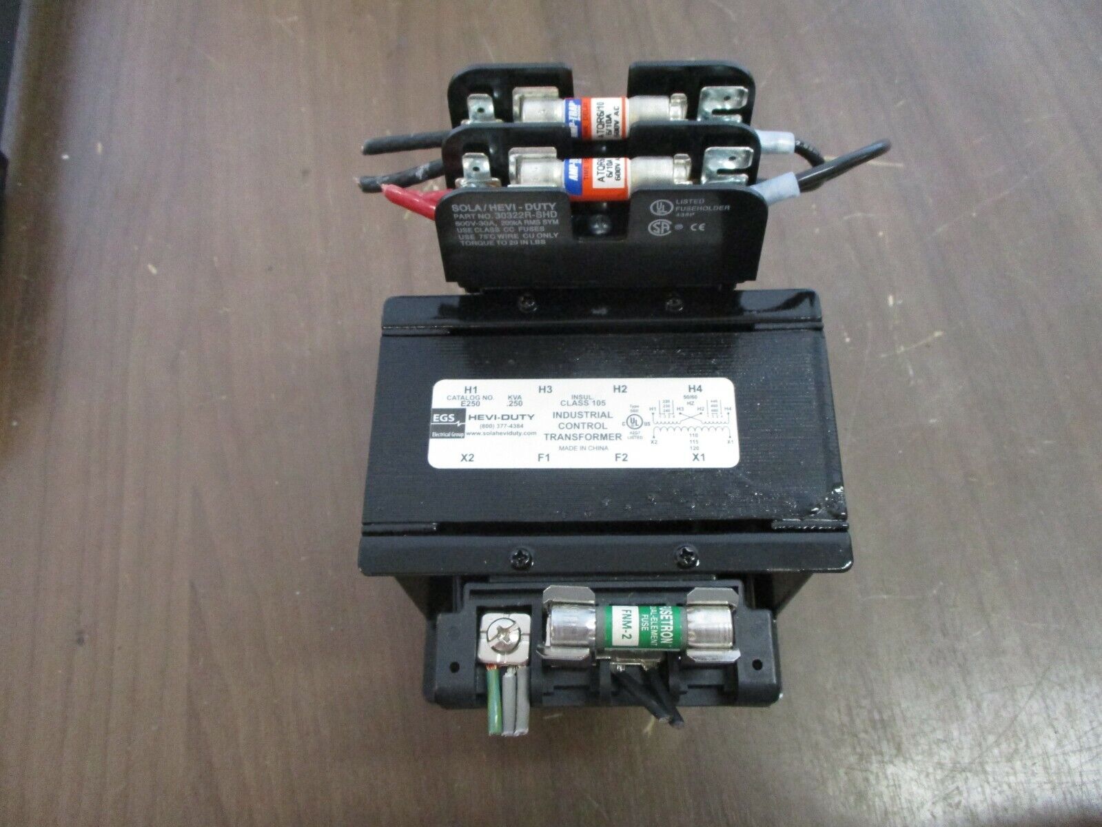 Hevi-Duty Control Transformer E250 0.250kVA Pri: 240/480V Sec: 120V Used