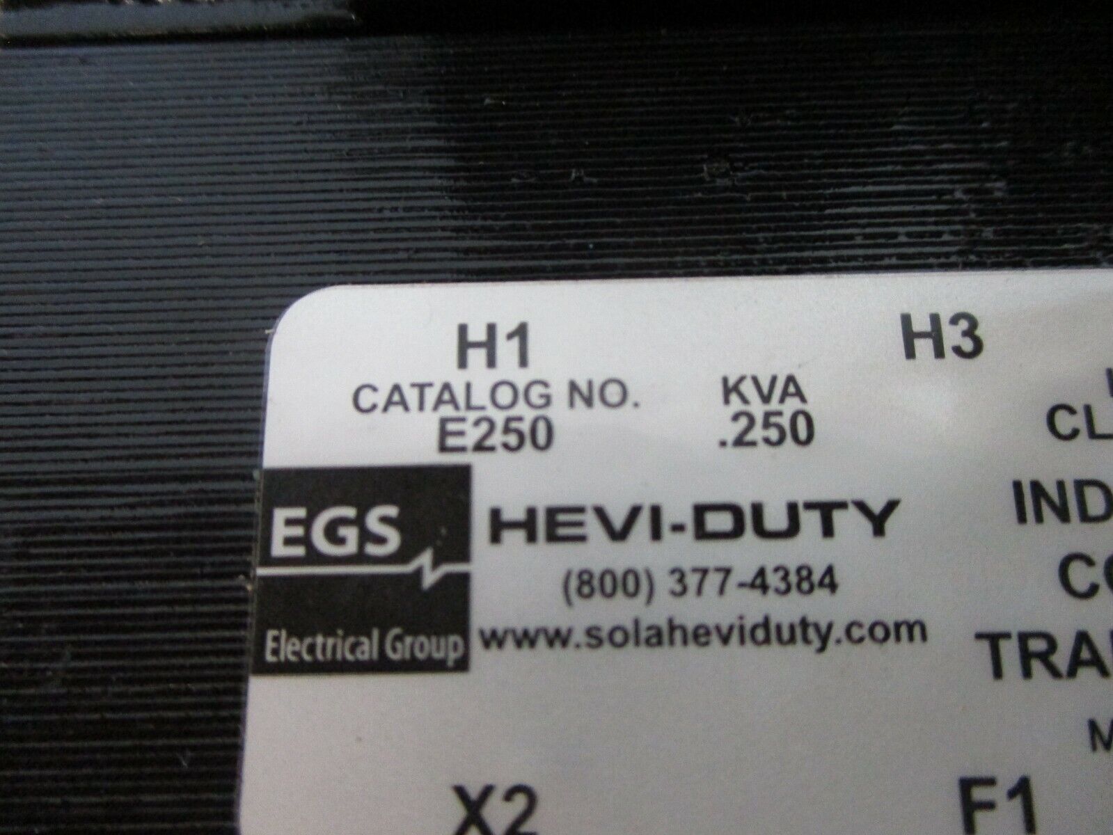 Hevi-Duty Control Transformer E250 0.250kVA Pri: 240/480V Sec: 120V Used