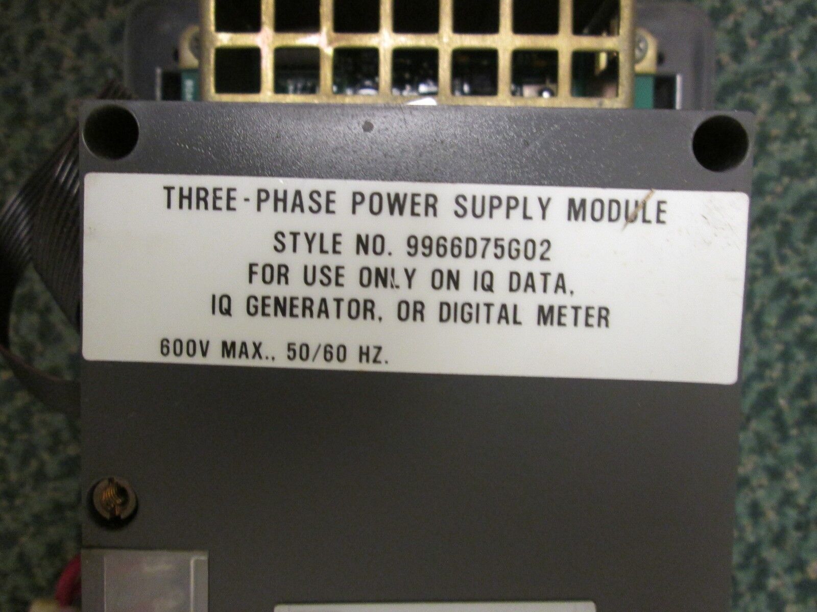 Westinghouse IQ Data Module 2D78533 w/ 9966D75G02 3-Phase Power Supply Used