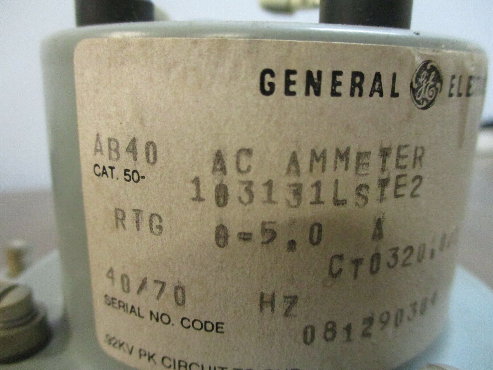 GE AB40 AC Ammeter 50-103131LSTE2 Range: 0-1600A Used