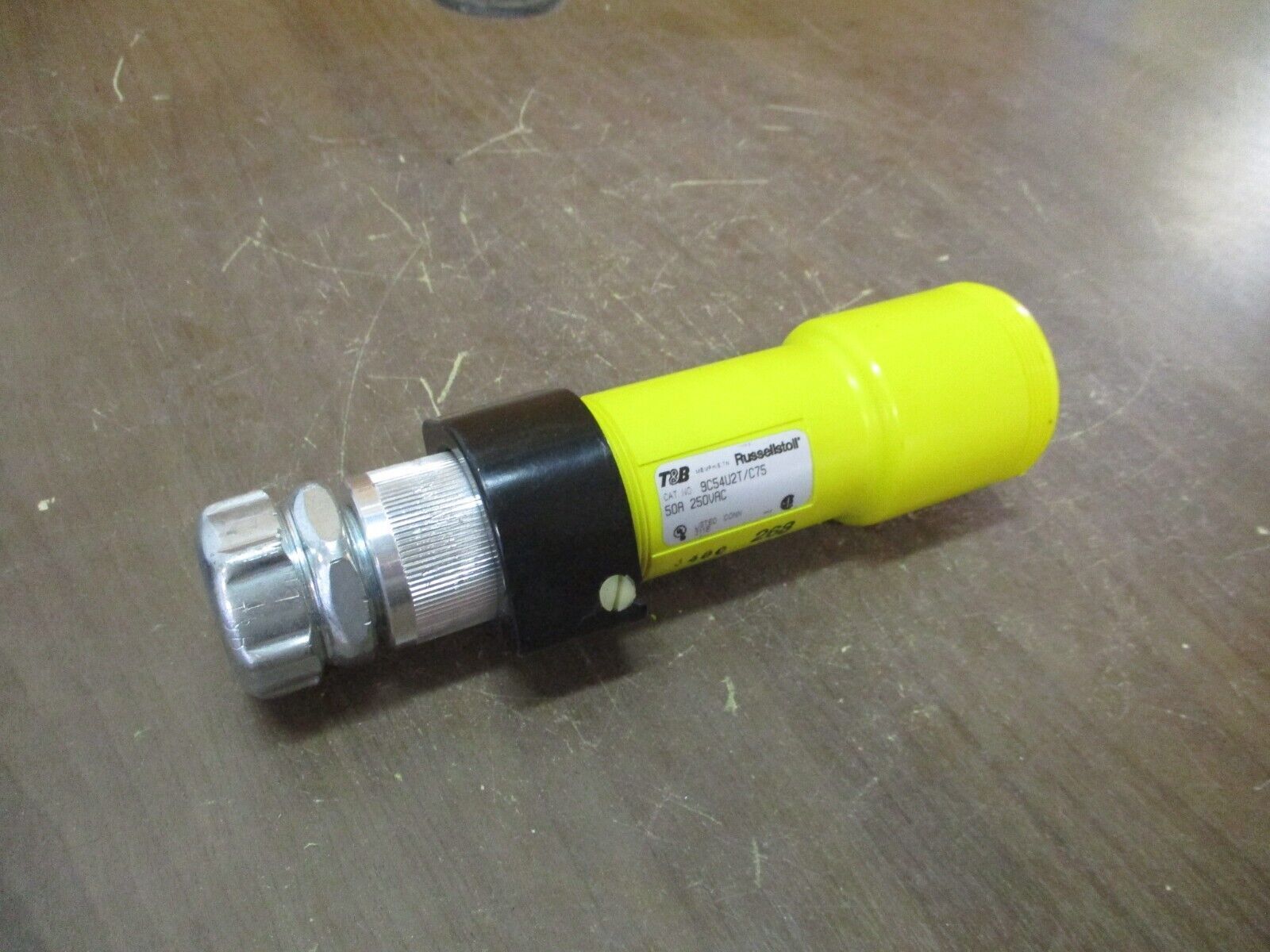 Russellstoll Connector 9C54U2T/C75 50A 250V 3P 4W *Chipped End* Used