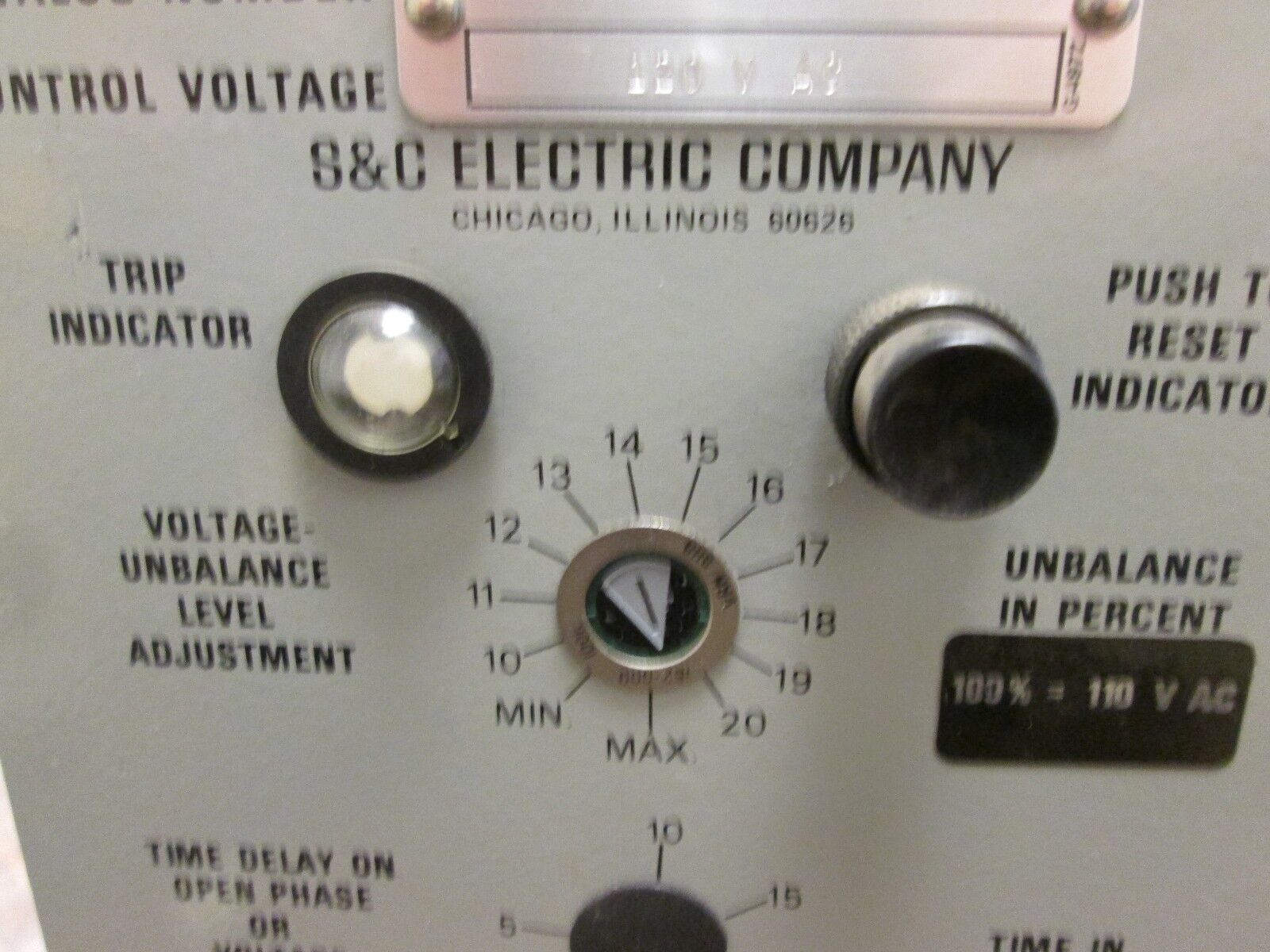 S&C Type SPD Open-Phase Detector 38870R2-DK-S108 120VAC Used