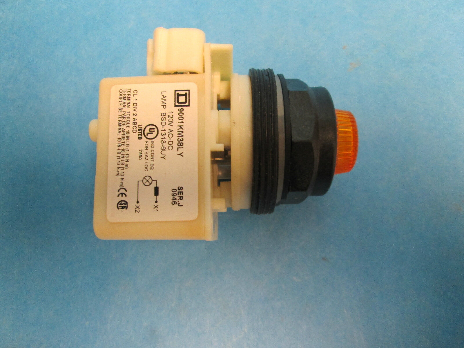Square D Lamp 9001KM38LY Series J Used