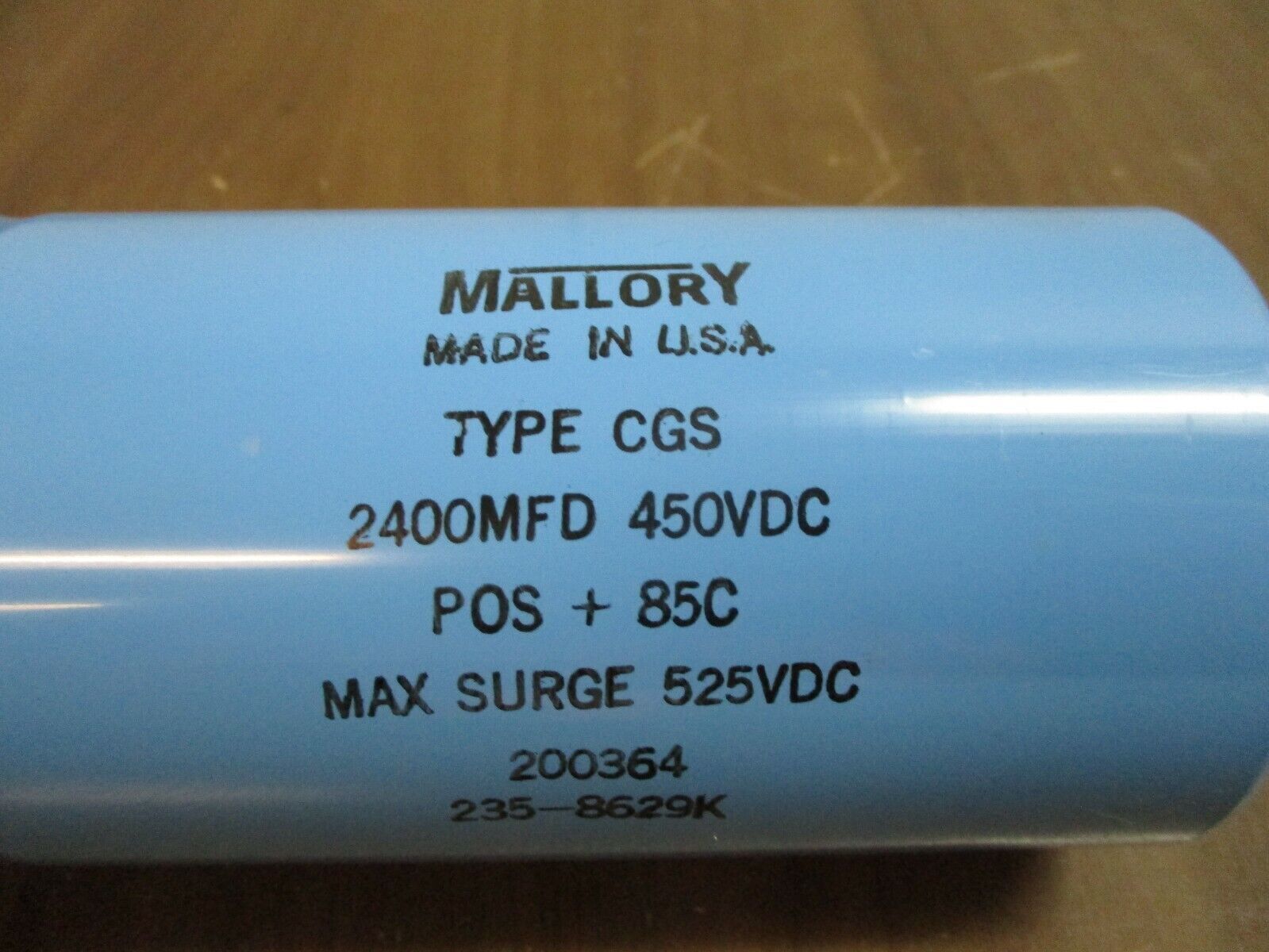 Mallory Capacitor CGS 2400MFD 450VDC Used