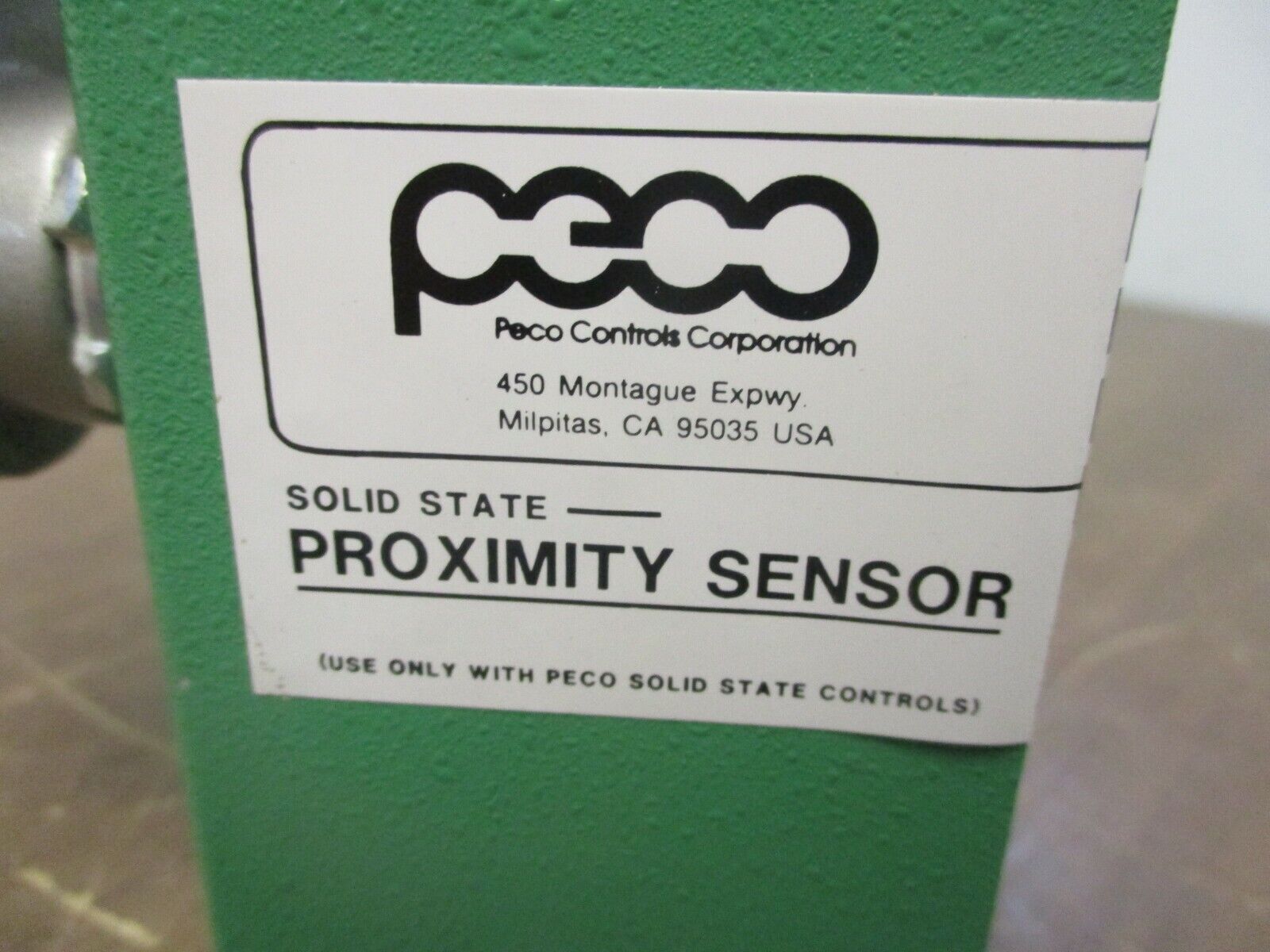 Peco Solid State Proximity Sensor D3026 Used