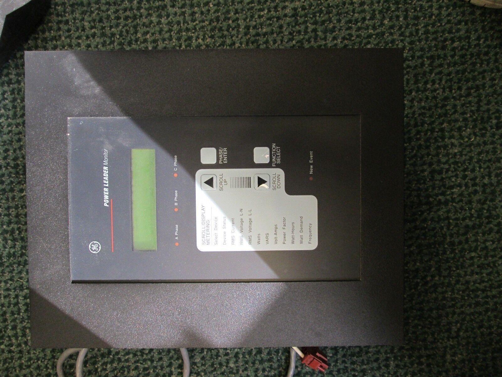 GE Power Leader Monitor, TMONG01, 90-250VAC, 100-250VDC, Used