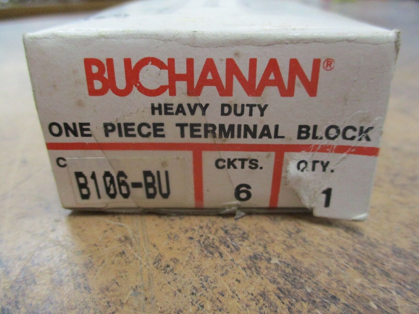 Buchanan Heavy Duty One Piece Terminal Block B106-BU 6 Circuits New Surplus