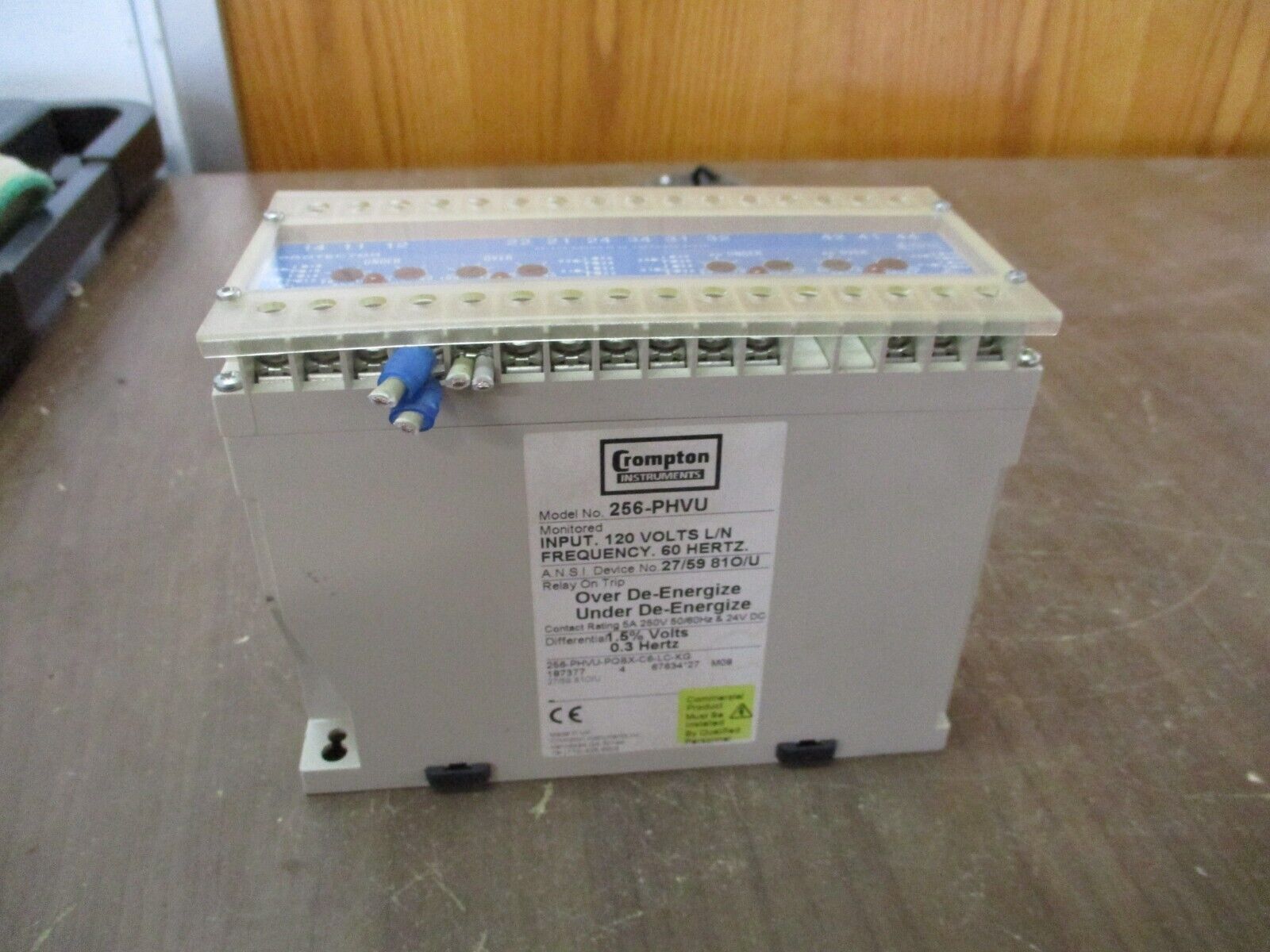 Crompton Protector Relay 256-PHVU-PQBX-C6-LC-KG 120V 60Hz Used