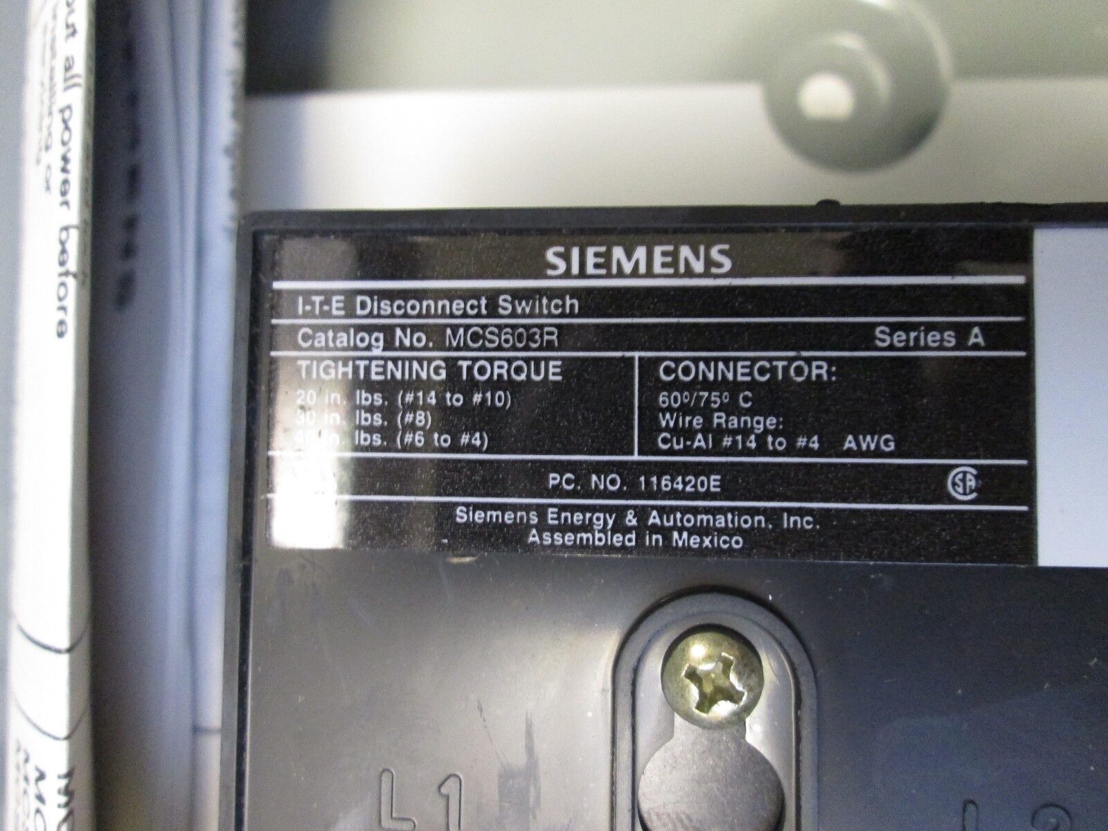 Siemens Fusible Combination SCFC10120 Size 1 120V Coil New Surplus