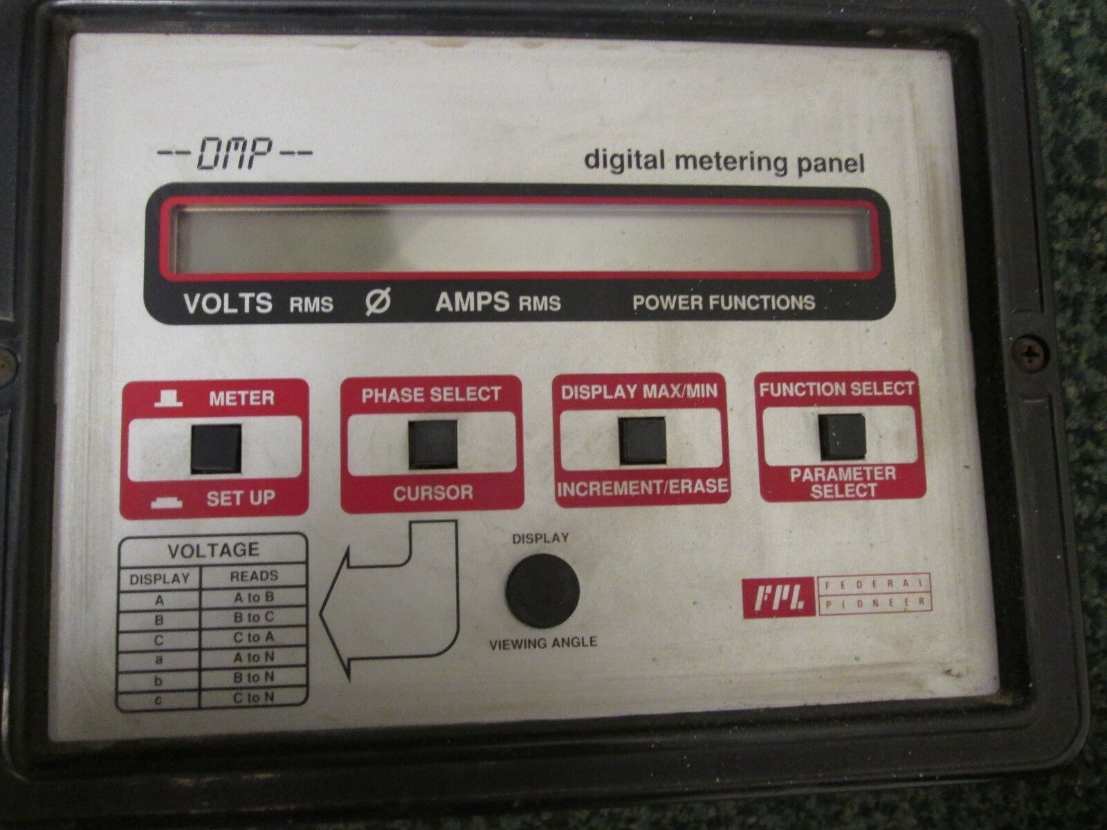 FPL Federal Pioneer Digital Metering Panel & Controls DMP-MM DMP Panel Used