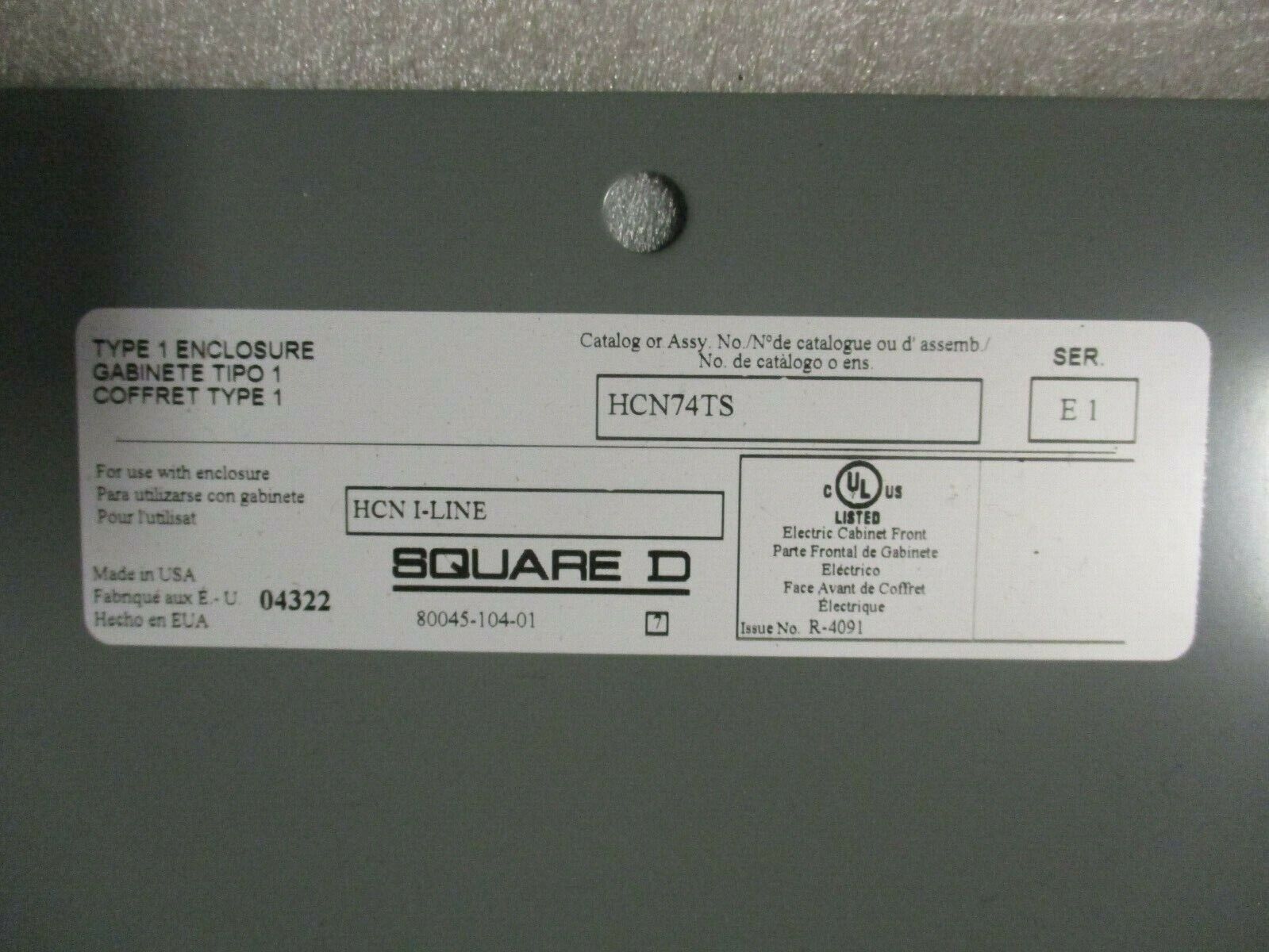 Square D I-Line Trim Kit HCN74TS Size: 74" New Surplus