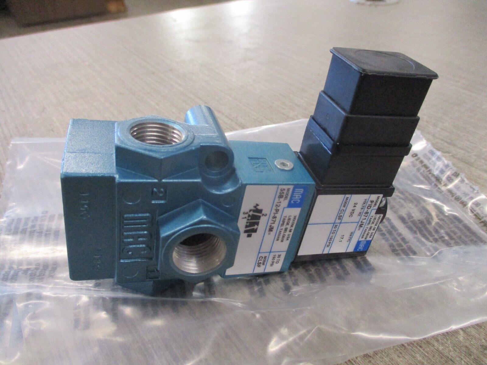 MAC Solenoid Valve 55B-12-PI-871JM New Surplus