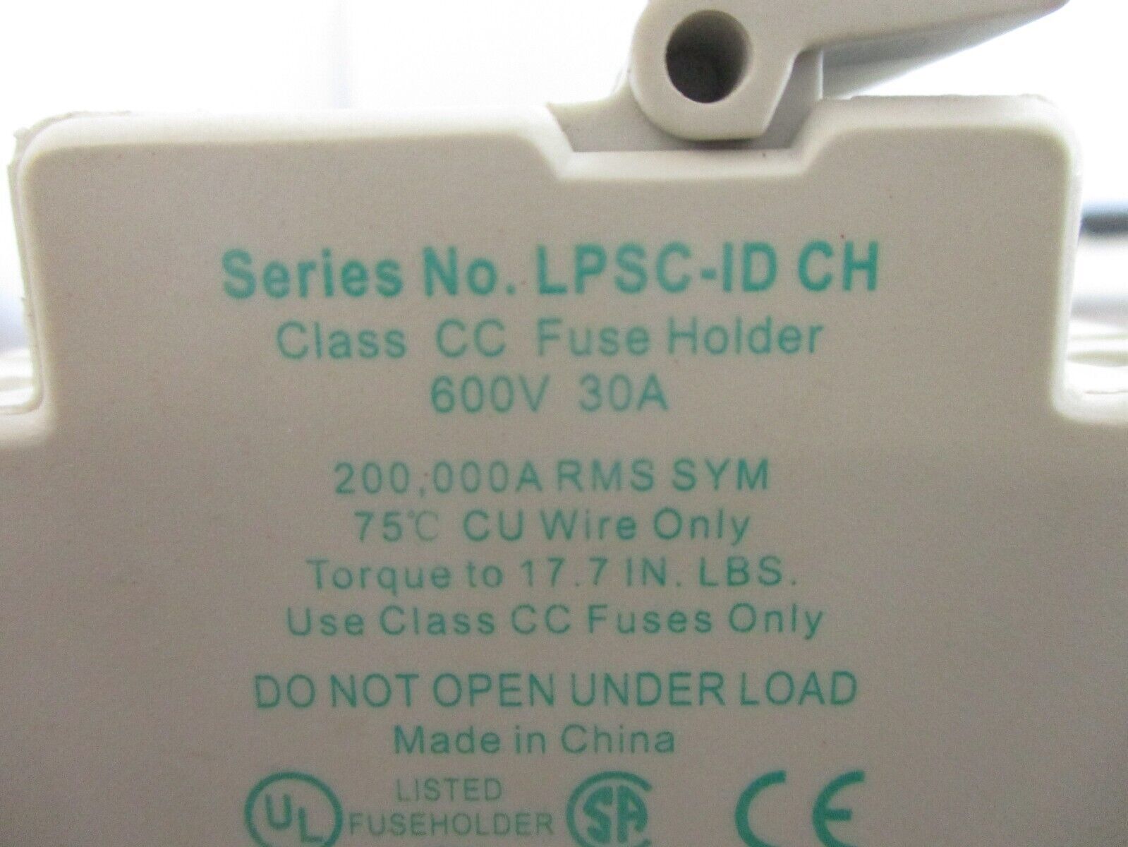 Littelfuse Powr-Safe Fuse Holder LPSC-ID CH 30A 600V 3P Used