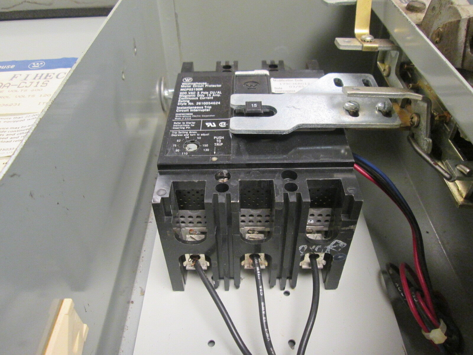 Westinghouse Breaker Size 1 Combination A206J1MAA-CJ1S 120V Coil 3Ph 3P Used