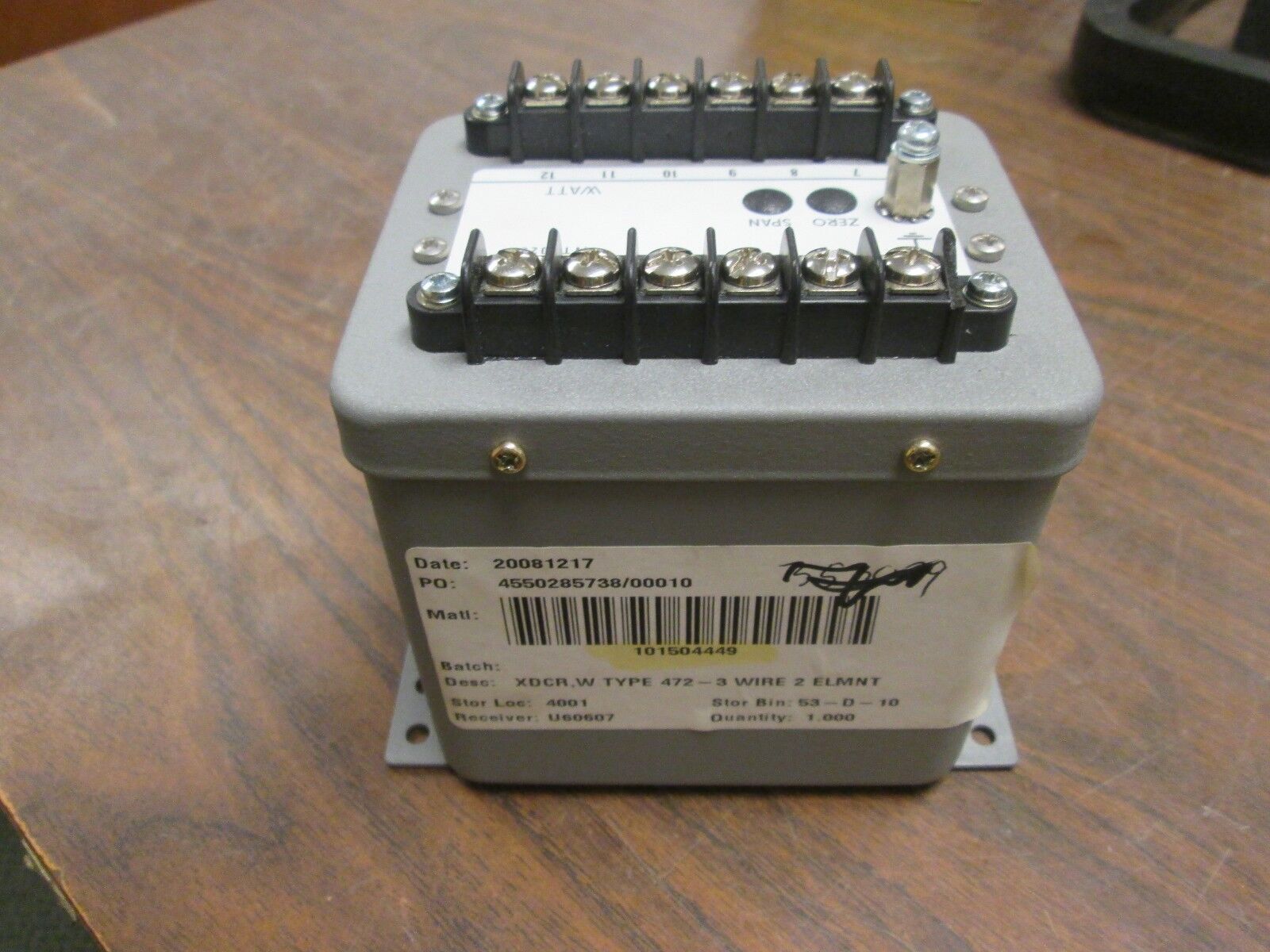 Weschler Watt Transducer WTB020J 120V/5 60Hz 1MADC 3W Used