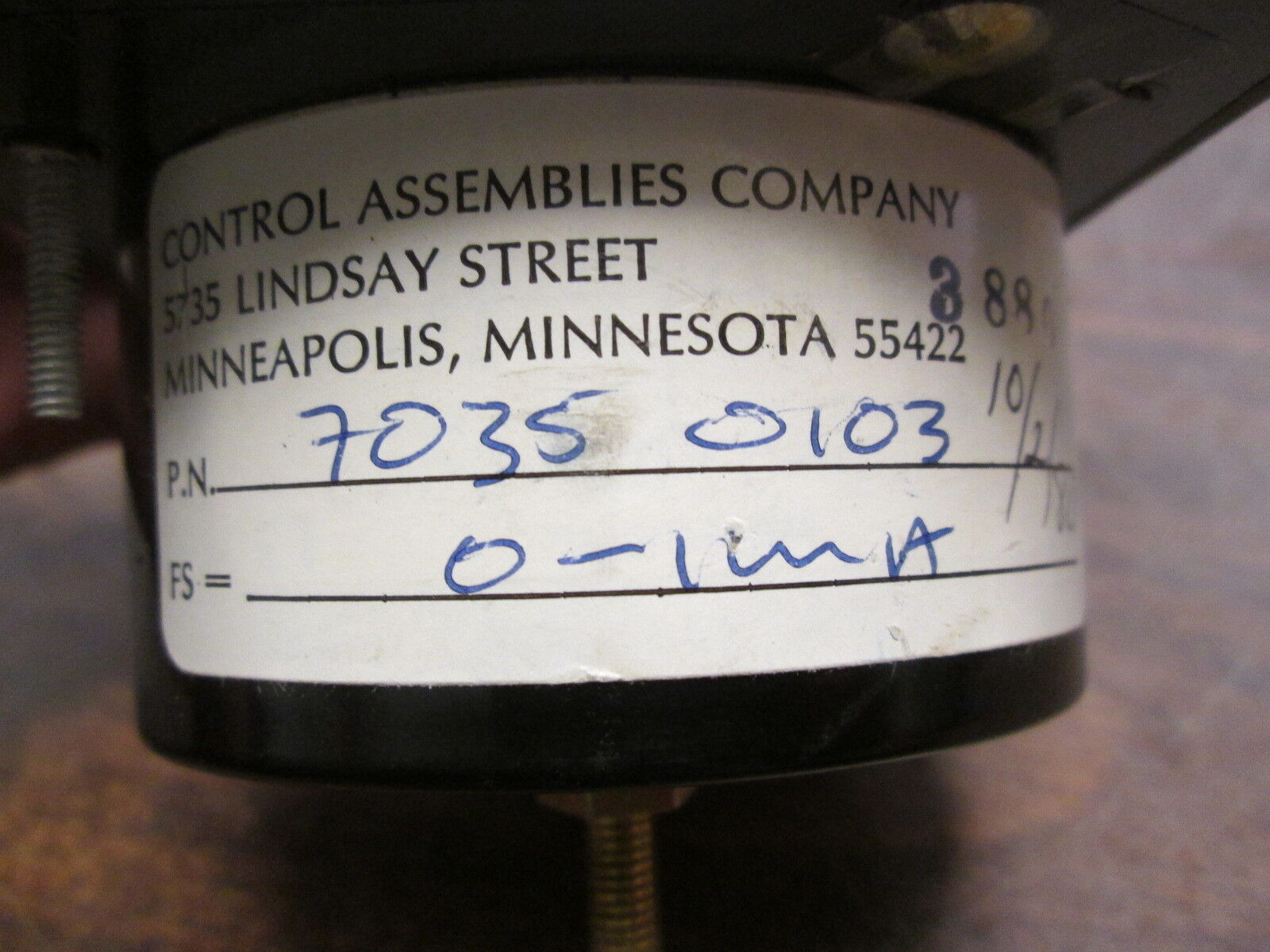 Control Assemblies Company DC Ammeter 7035 0103 Range: 0-200A Used