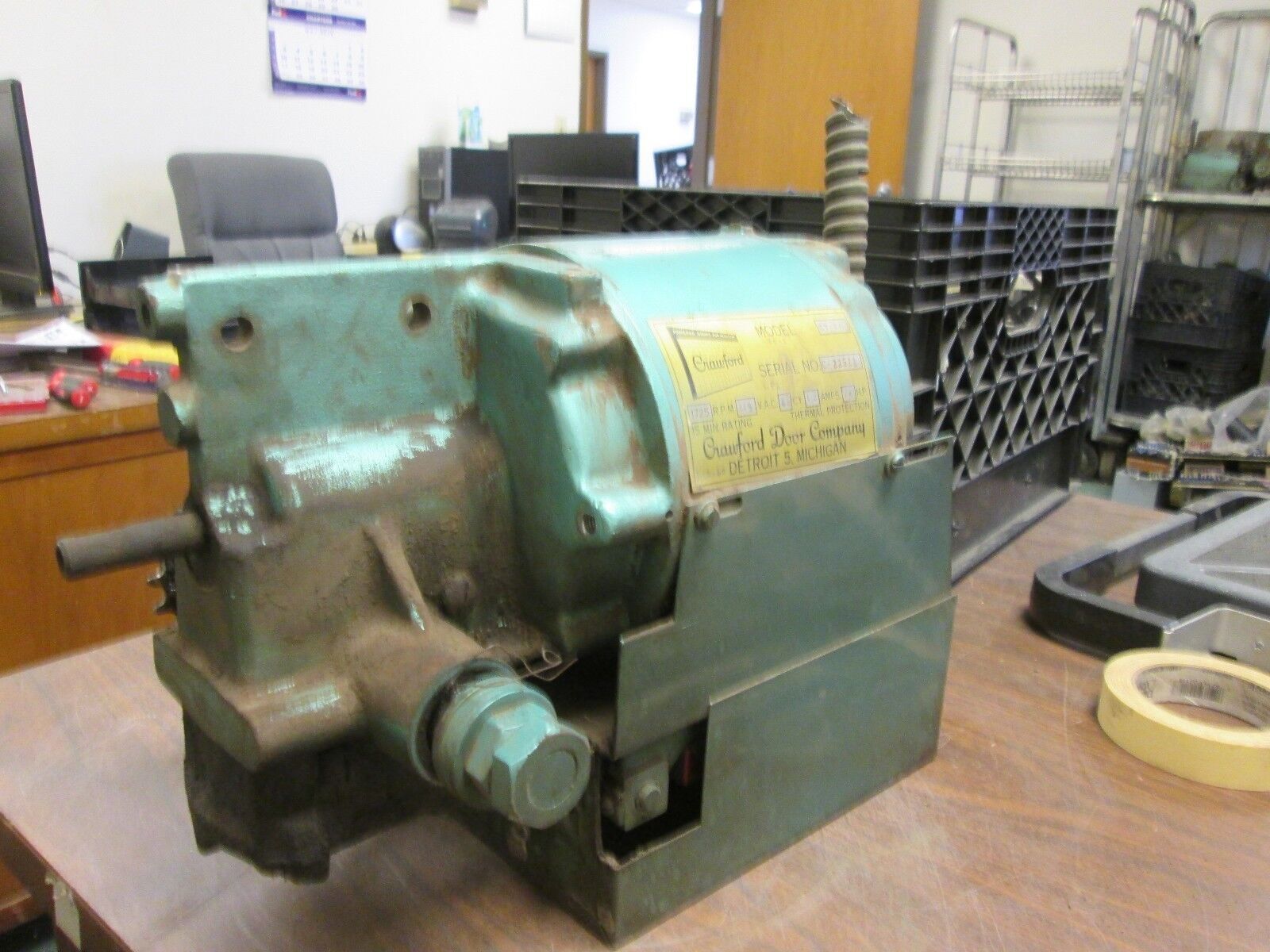 Crawford Door Company Door Motor CT-20 1/3HP 1725RPM 115V 6.6A 60Hz Used